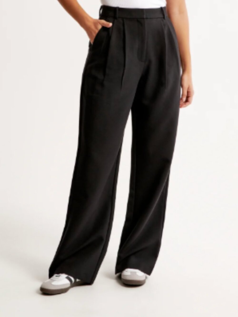 Abercrombie & Fitch A&F Sloane Tailored Wide Leg Pant black 25 0